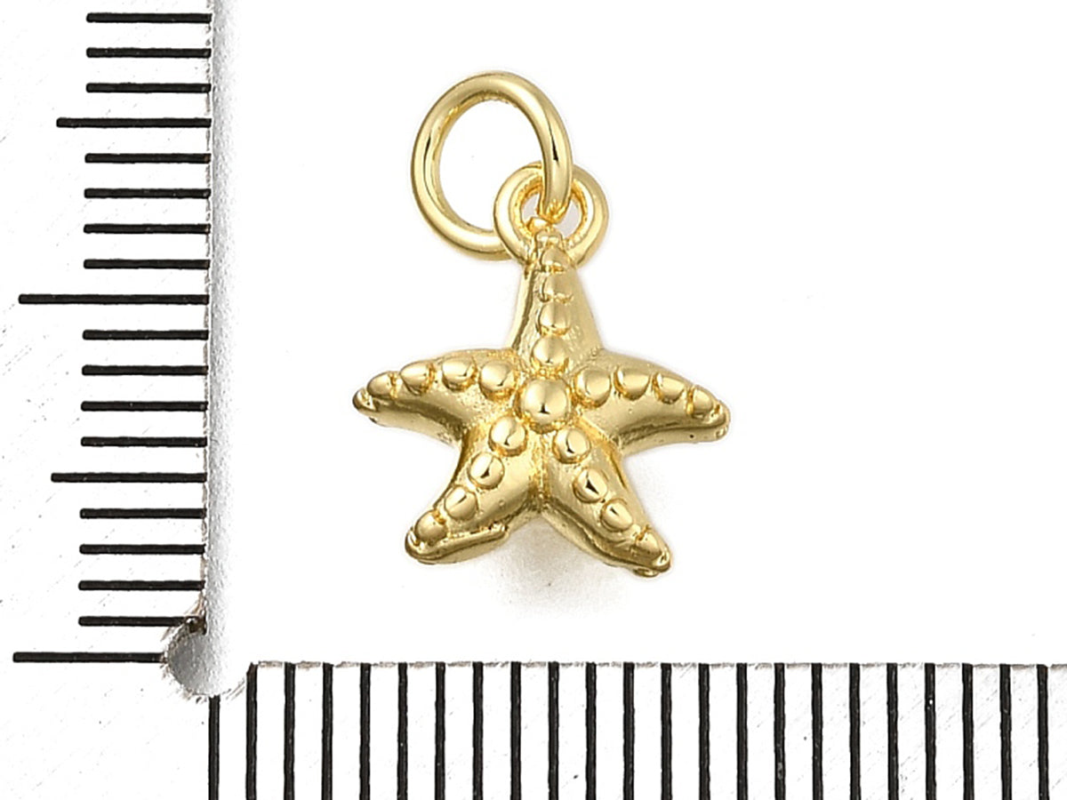 achat Breloque mini étoile de mer en laiton doré à l’or fin