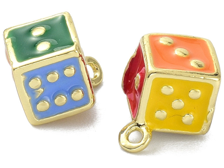 achat Breloque dé émaillé multicolore
