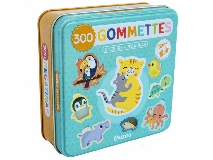 Achat Boîte de gommettes métal – Les bébés animaux