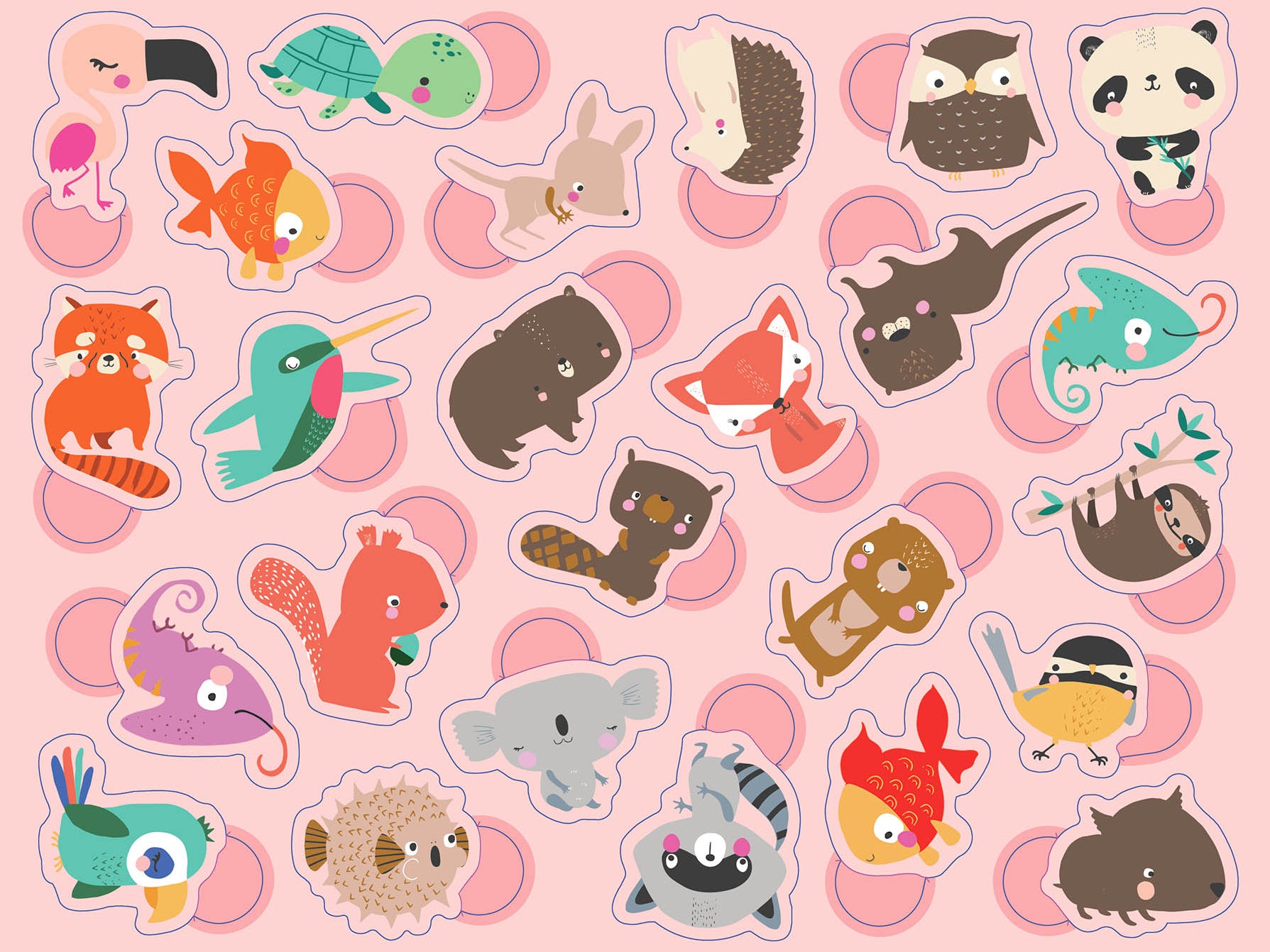 achat Boîte de gommettes métal – Les bébés animaux