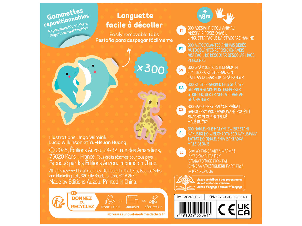 achat Boîte de gommettes métal – Les bébés animaux - Auzou