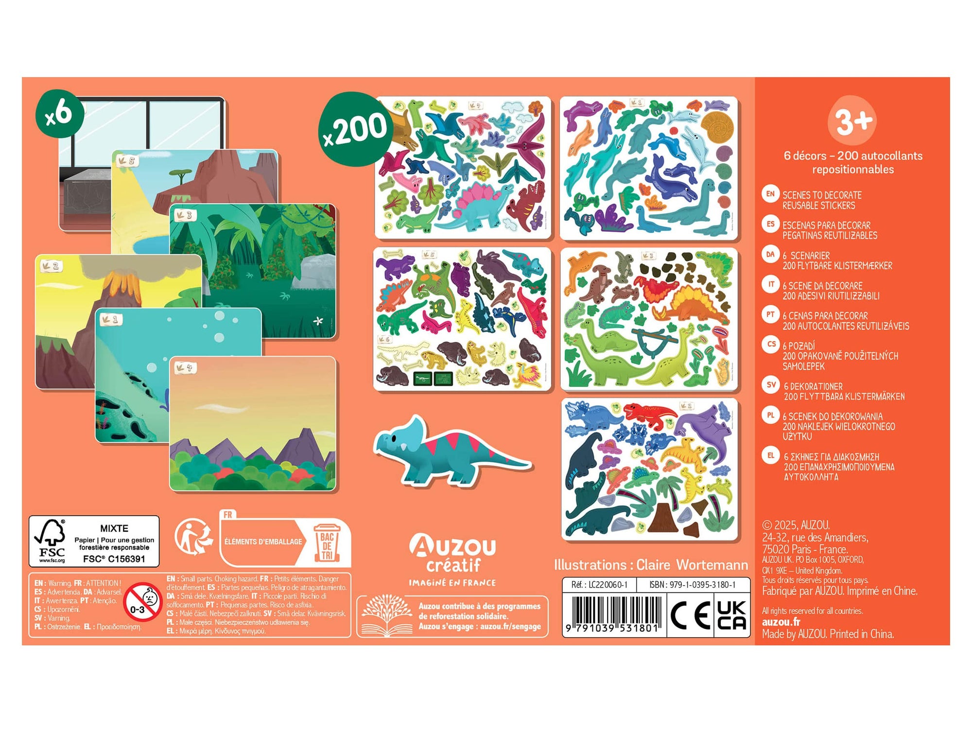 achat Ma pochette d’artiste – 200 autocollants dinosaures