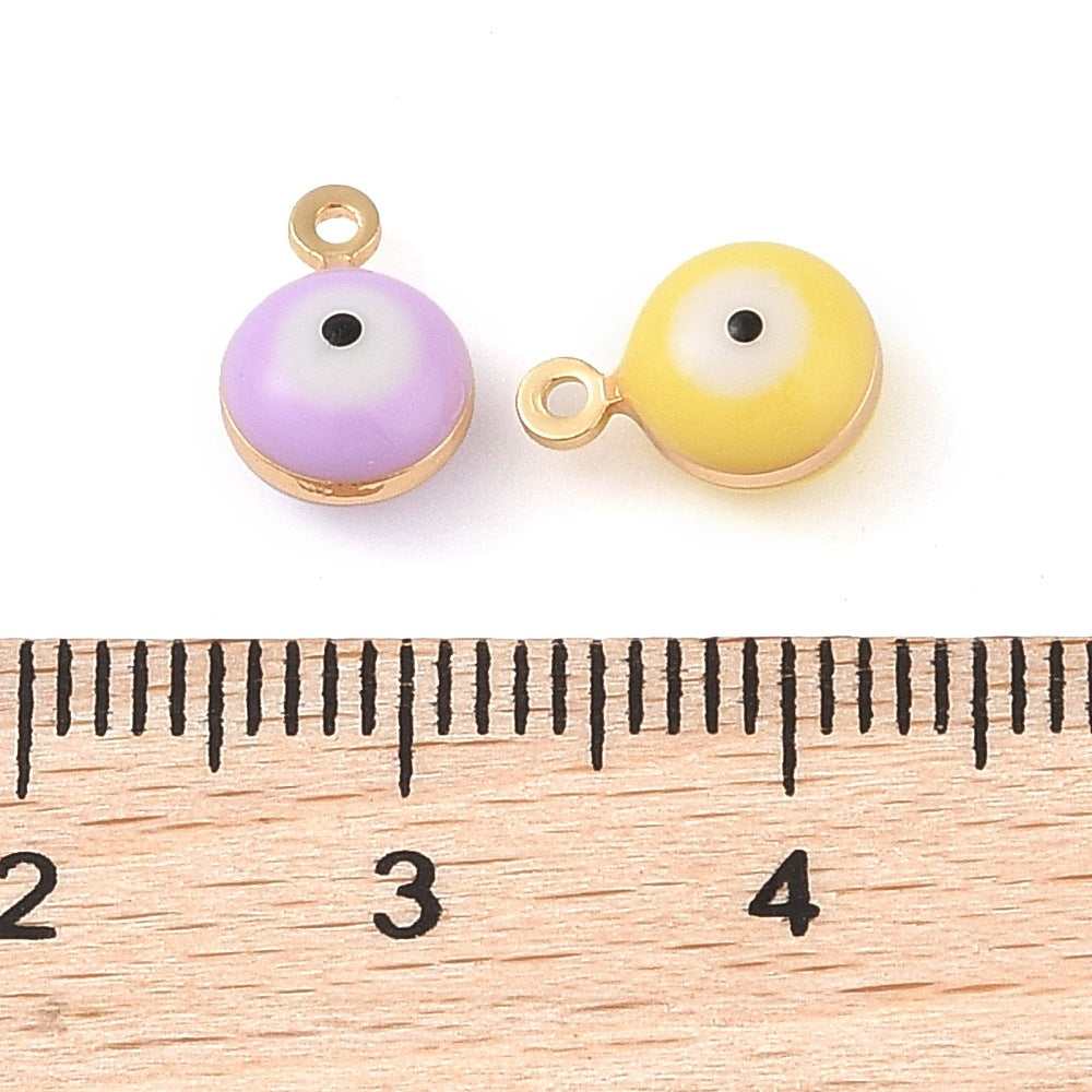 achat Lot de 10 Breloques grelot oeil émaillé pastel plaqué or 18 K