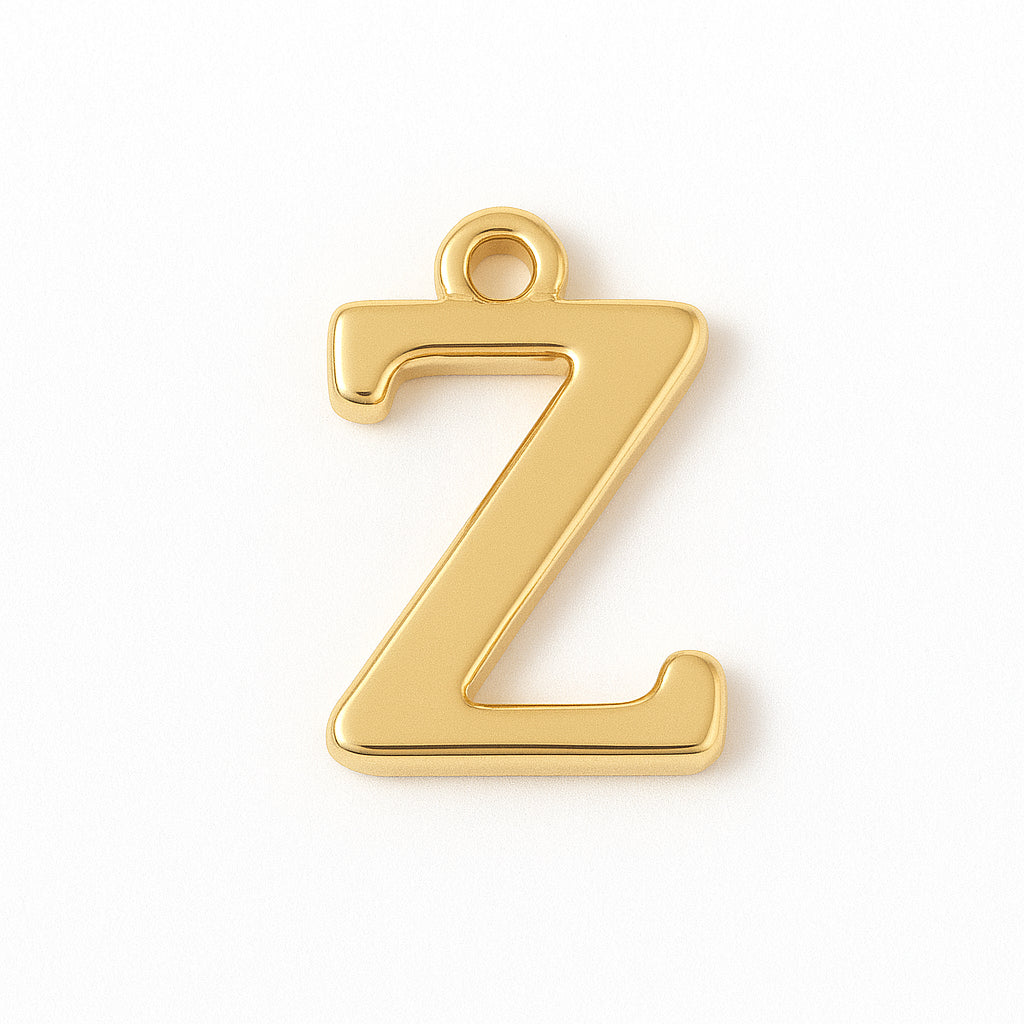 achat Breloque lettre Z en laiton plaqué or 18 K