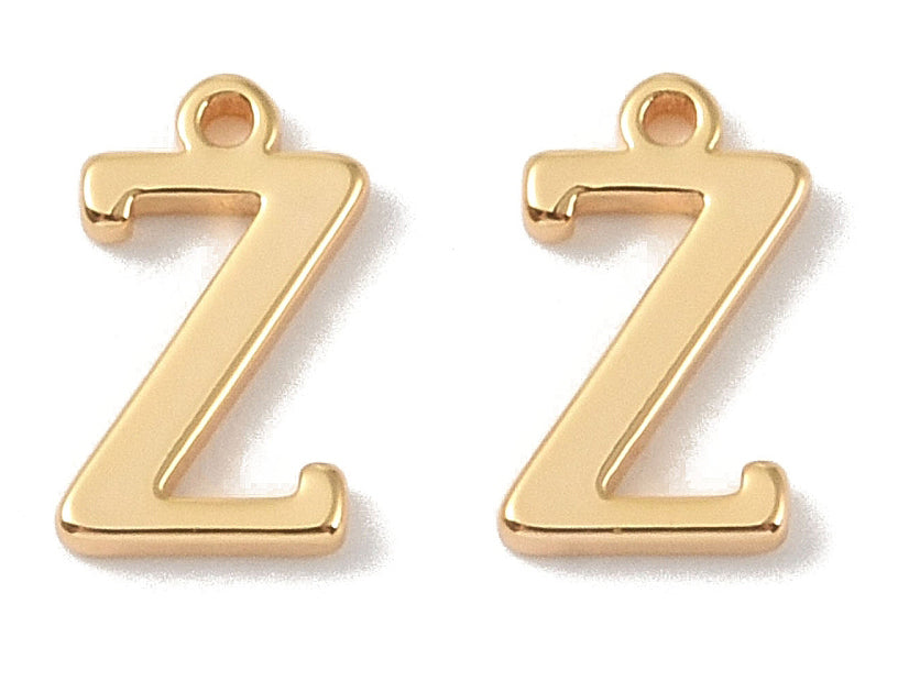 achat Breloque lettre Z en laiton plaqué or 18 K