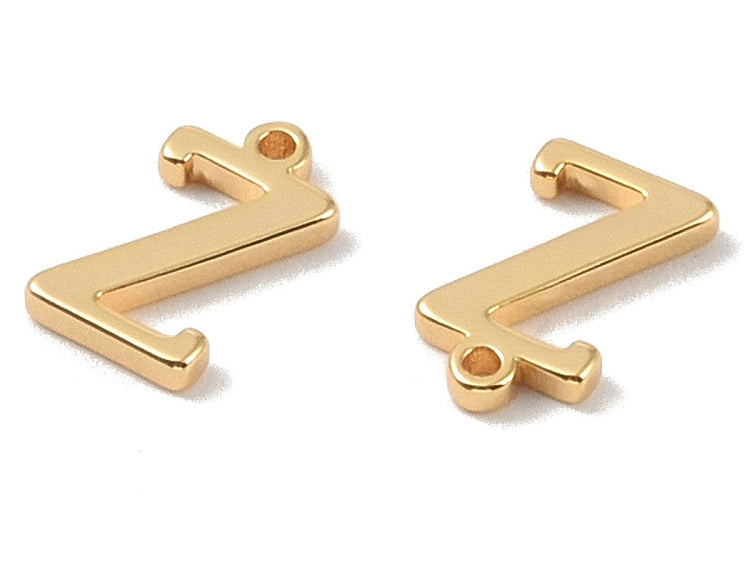 achat Breloque lettre Z en laiton plaqué or 18 K