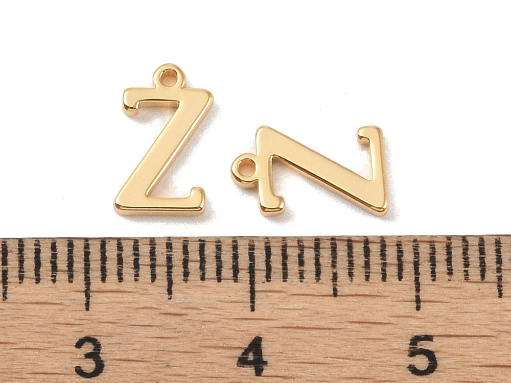 achat Breloque lettre Z en laiton plaqué or 18 K