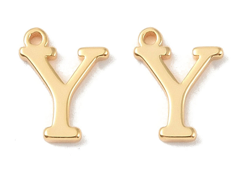 Achat Breloque lettre Y  en laiton plaqué or 18 K