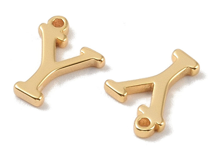 achat Breloque lettre Y  en laiton plaqué or 18 K