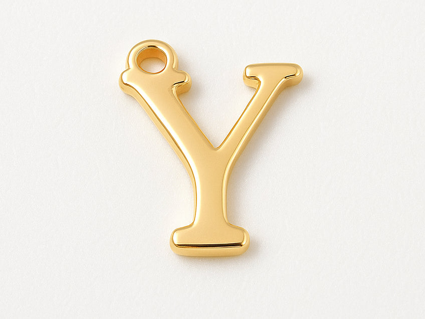 achat Breloque lettre Y  en laiton plaqué or 18 K