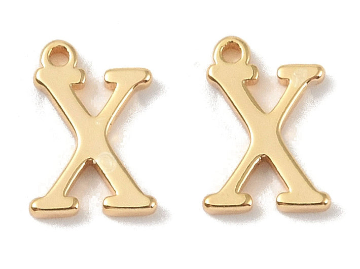 achat Breloque lettre X en laiton plaqué or 18 K