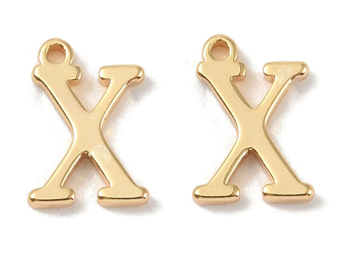 Achat Breloque lettre X en laiton plaqué or 18 K
