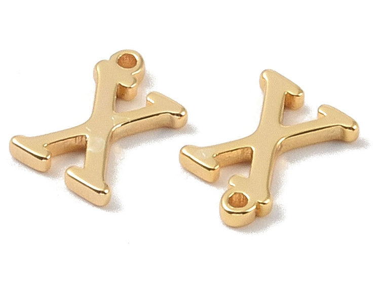 achat Breloque lettre X en laiton plaqué or 18 K