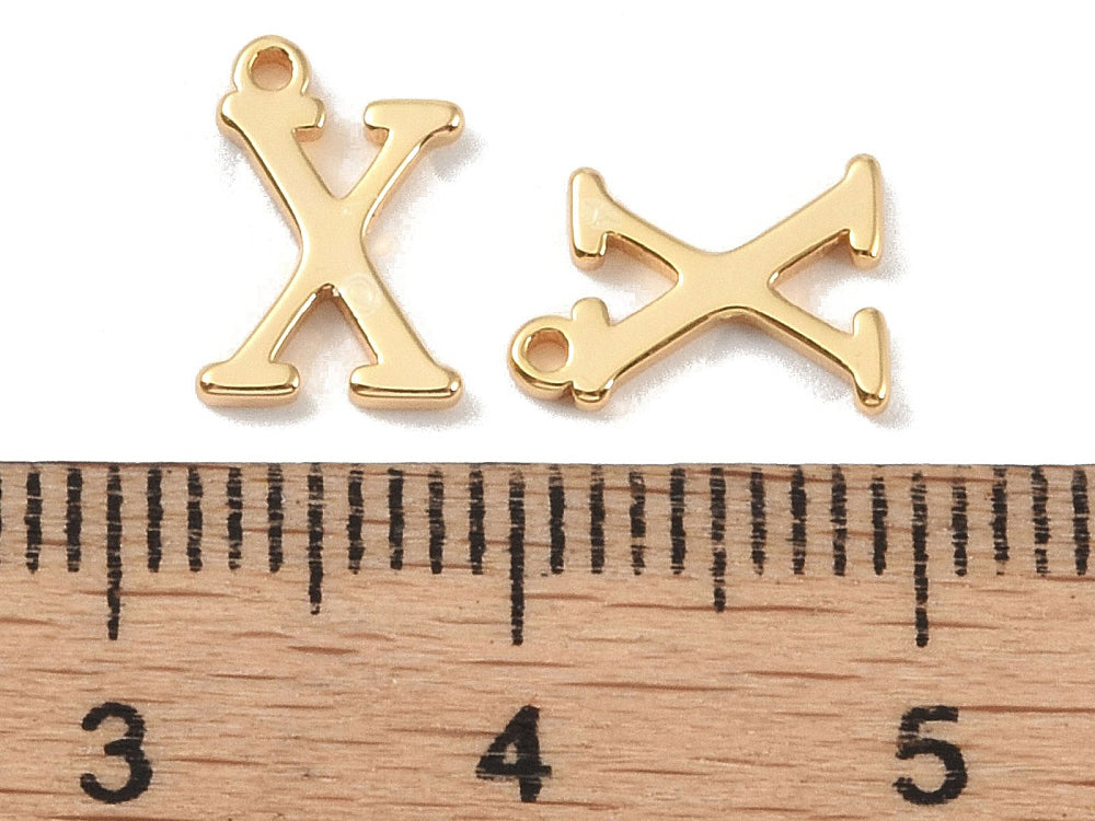 achat Breloque lettre X en laiton plaqué or 18 K