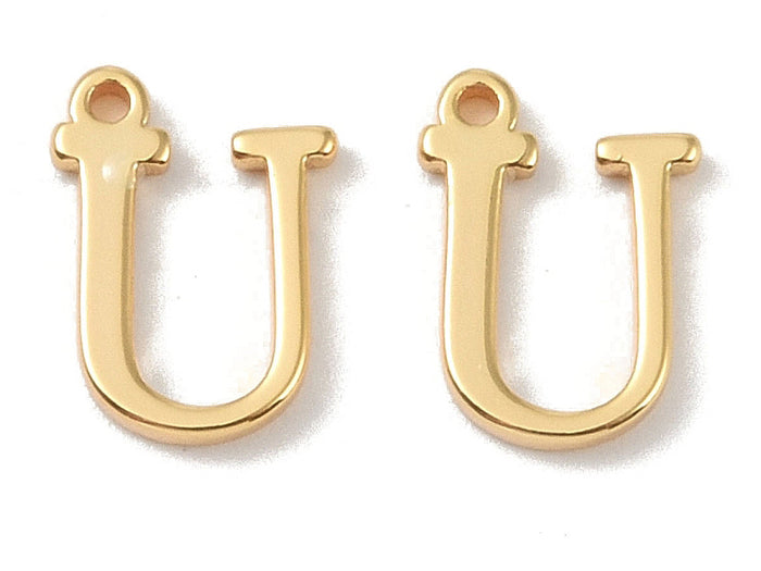 Achat Breloque lettre U en laiton plaqué or 18 K