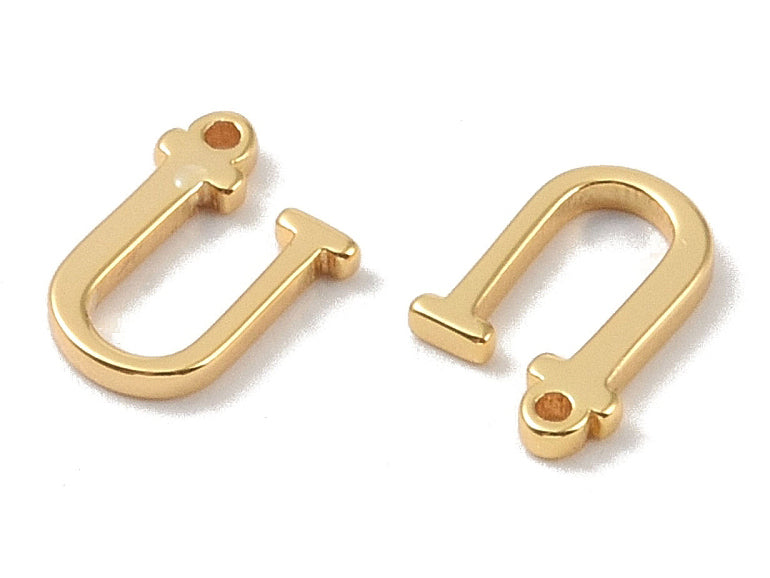 achat Breloque lettre U en laiton plaqué or 18 K