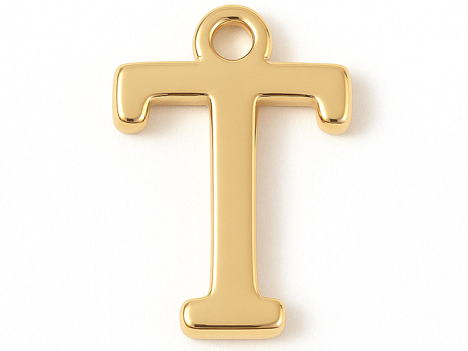 Achat Breloque lettre T en laiton plaqué or 18 K