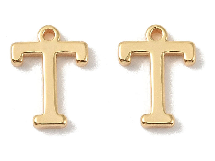 Achat Breloque lettre T en laiton plaqué or 18 K