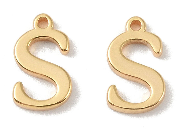 Achat Breloque lettre S en laiton plaqué or 18 K