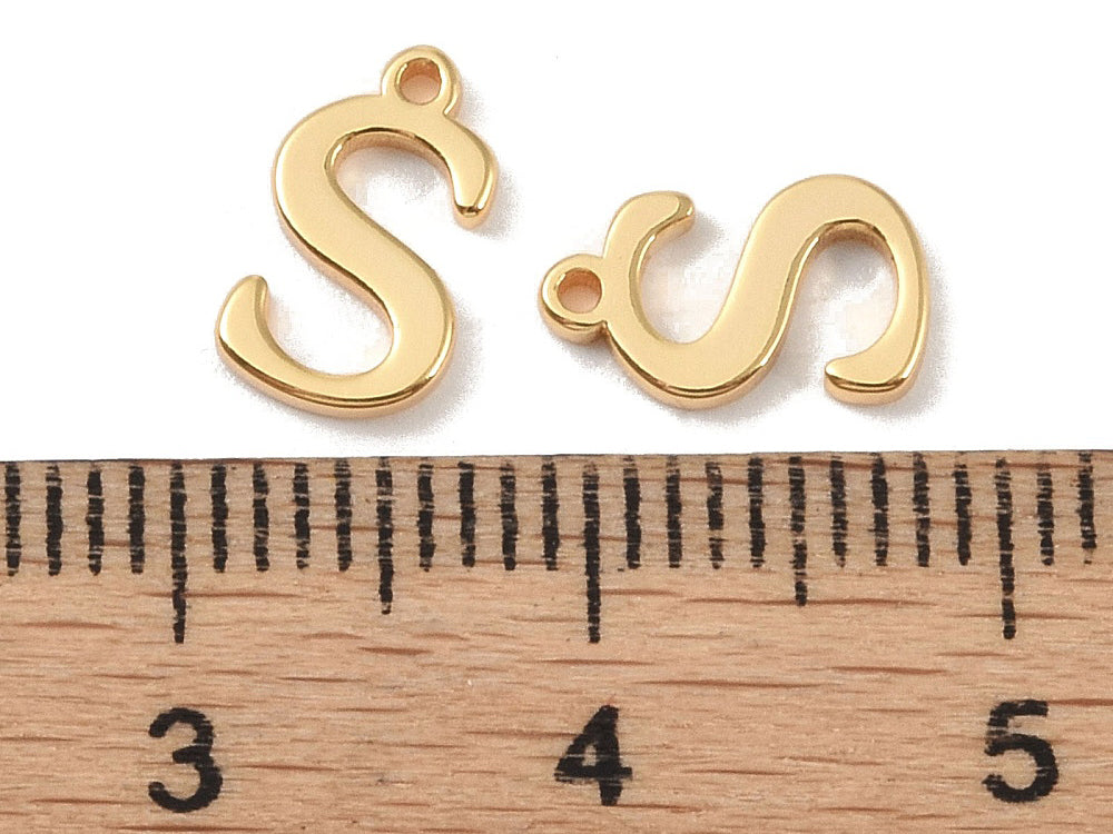 achat Breloque lettre S en laiton plaqué or 18 K