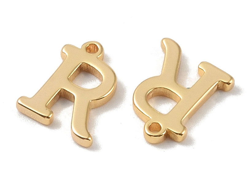 achat Breloque lettre R en laiton plaqué or 18 K