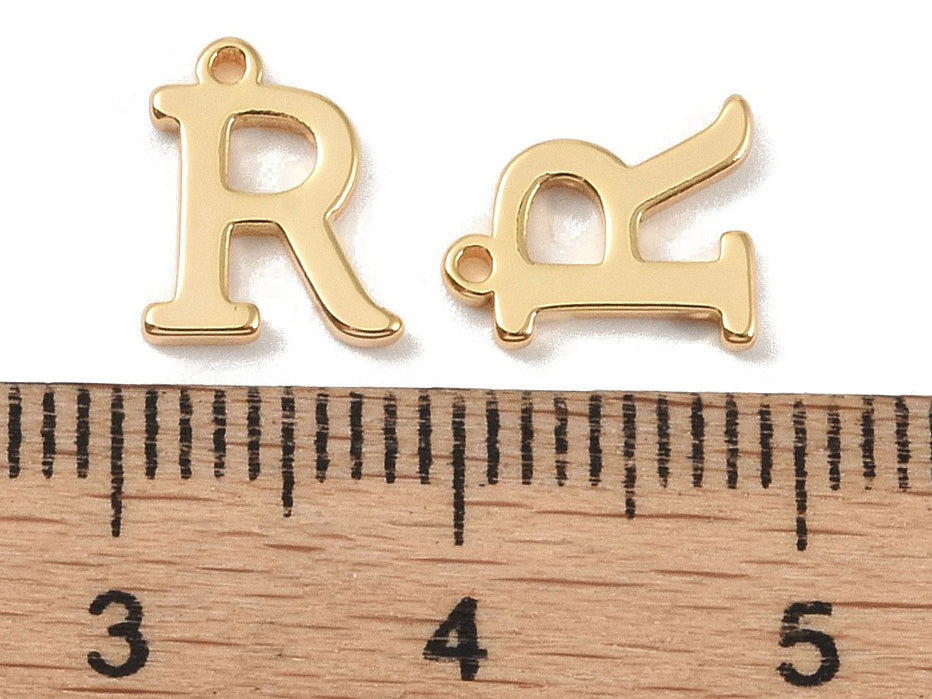 achat Breloque lettre R en laiton plaqué or 18 K