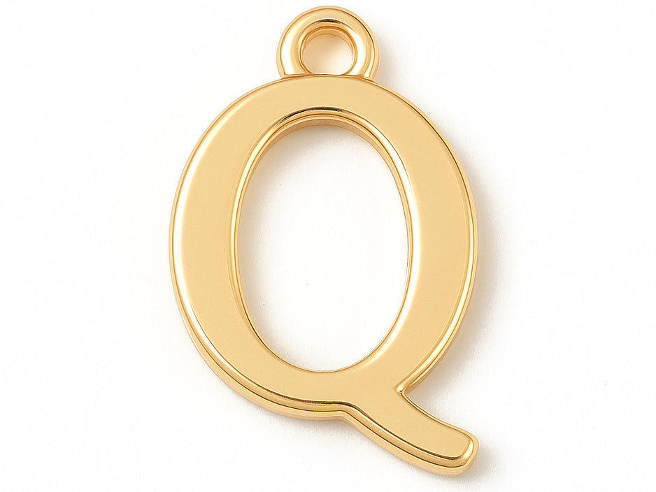 Achat Breloque lettre Q en laiton plaqué or 18 K