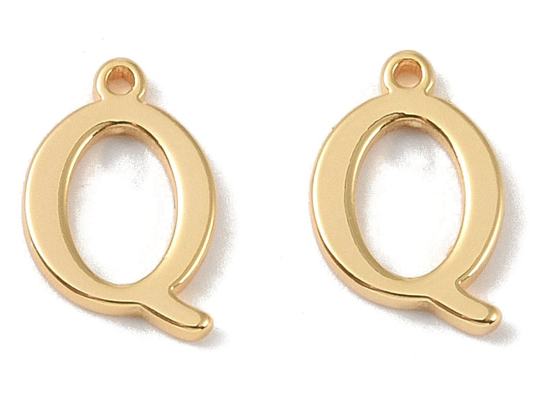 achat Breloque lettre Q en laiton plaqué or 18 K
