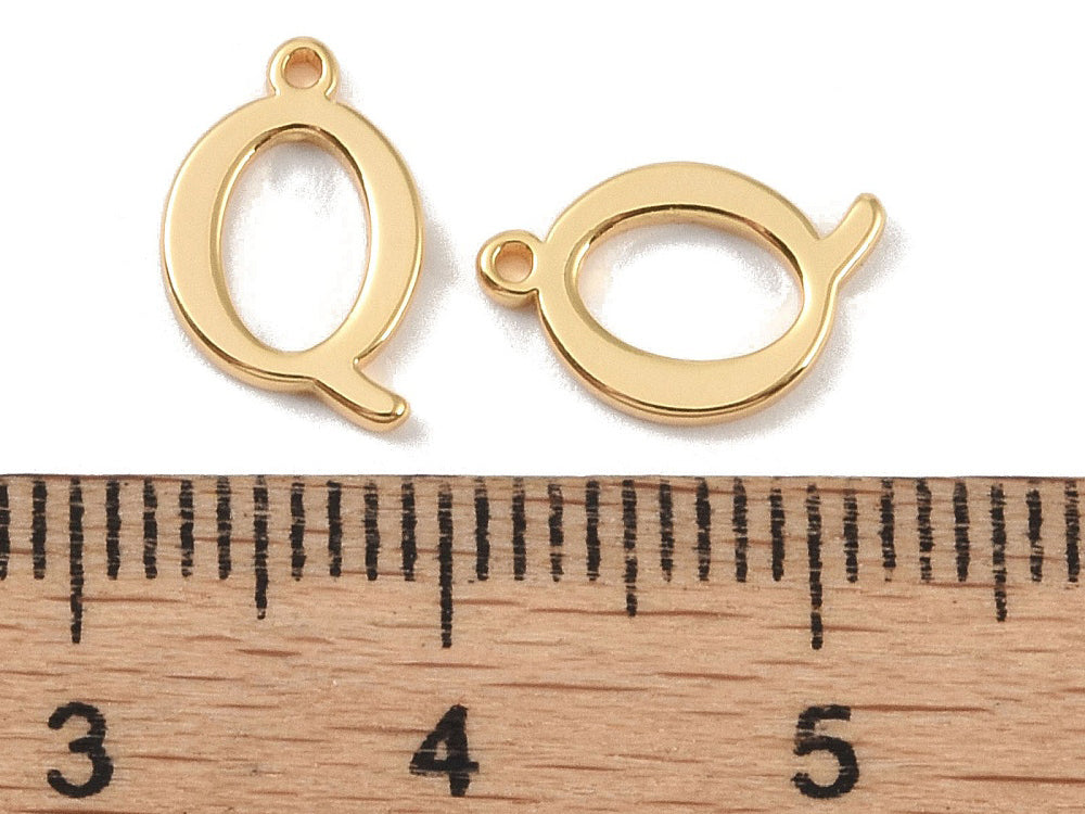 achat Breloque lettre Q en laiton plaqué or 18 K