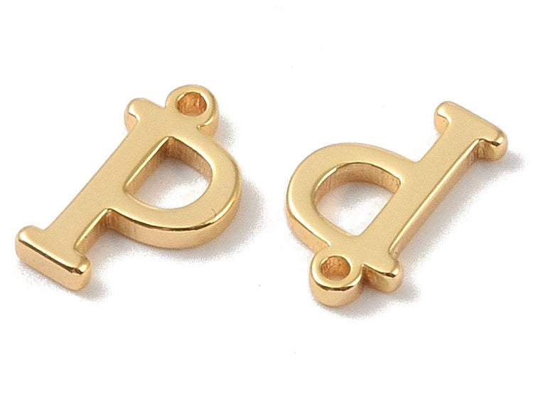 achat Breloque lettre P en laiton plaqué or 18 K