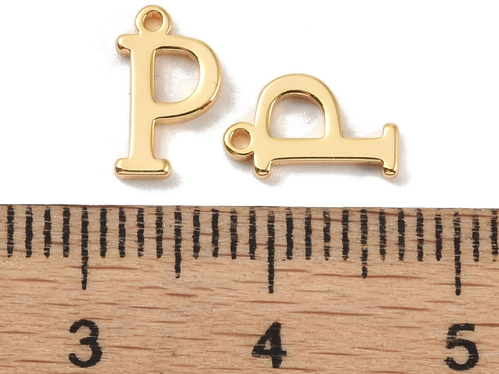 achat Breloque lettre P en laiton plaqué or 18 K
