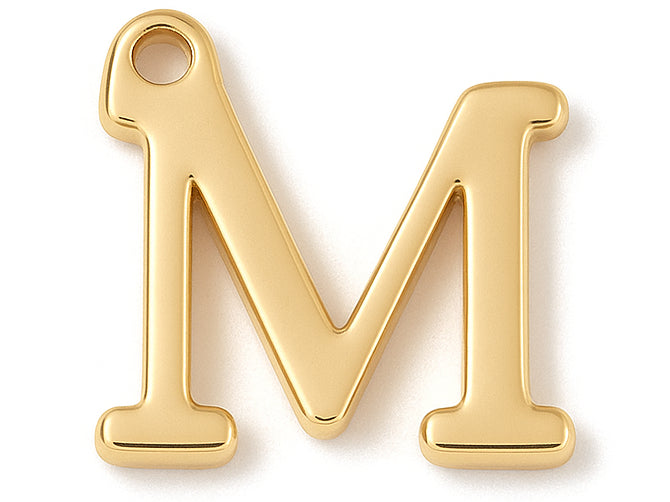 Achat Breloque lettre M en laiton plaqué or 18 K