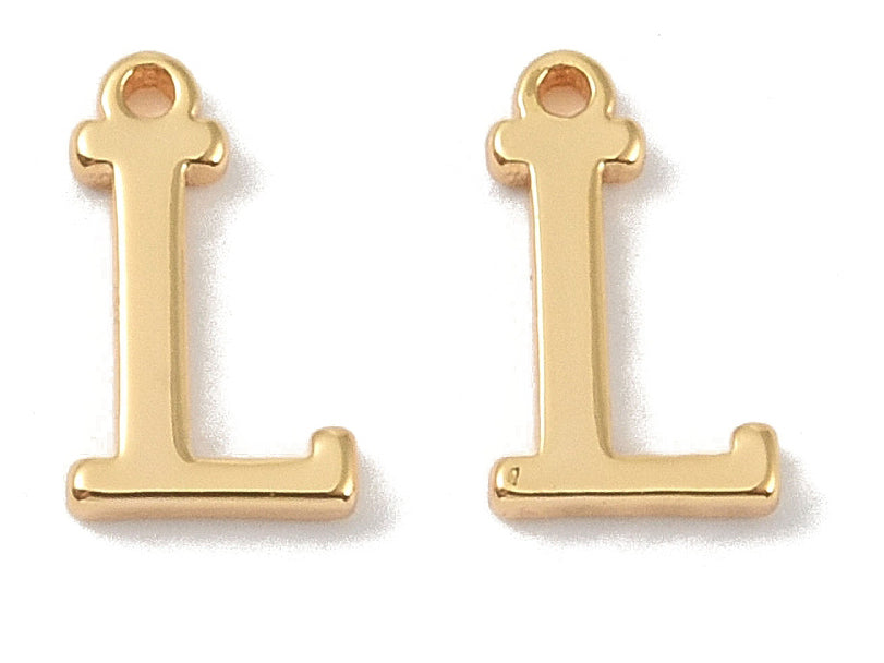 achat Breloque lettre L en laiton plaqué or 18 K