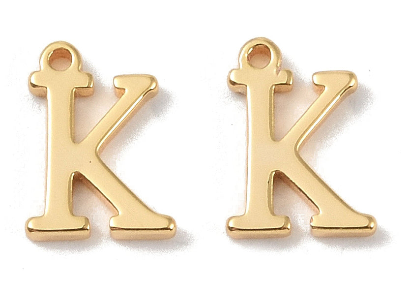achat Breloque lettre K en laiton plaqué or 18 K