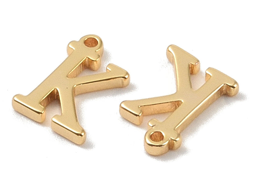 achat Breloque lettre K en laiton plaqué or 18 K