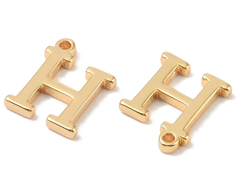 achat Breloque lettre H en laiton plaqué or 18 K
