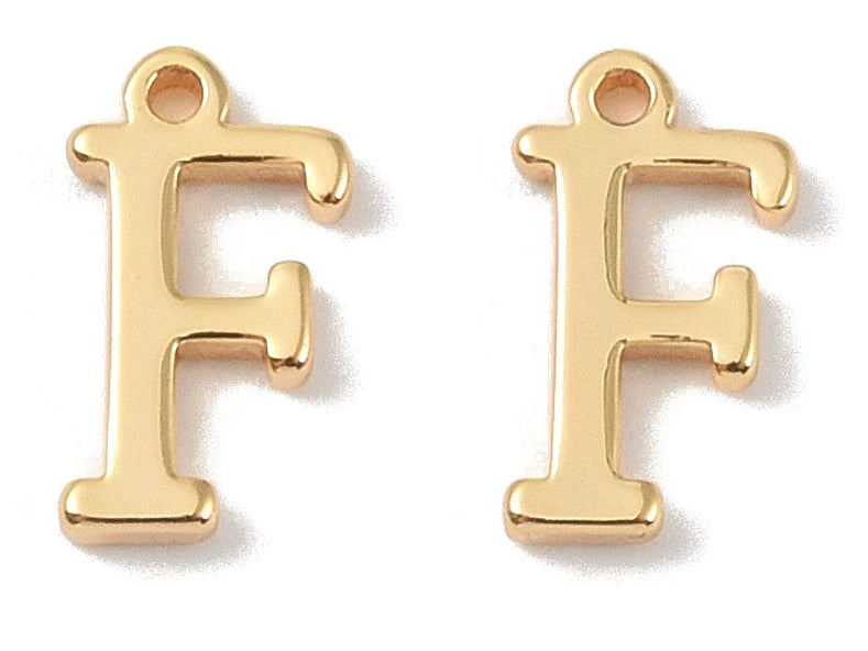 achat Breloque lettre F en laiton plaqué or 18 K