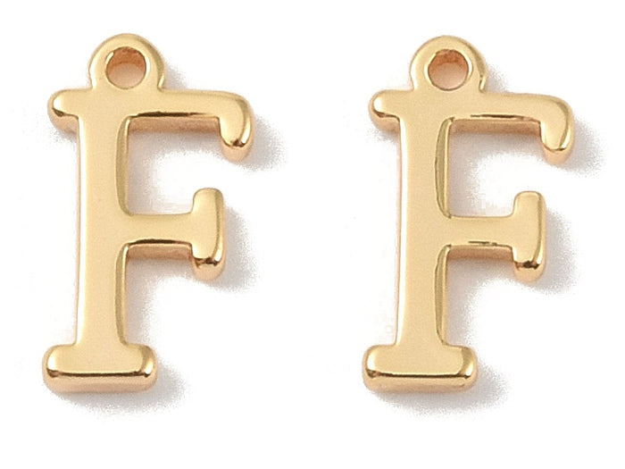 Achat Breloque lettre F en laiton plaqué or 18 K
