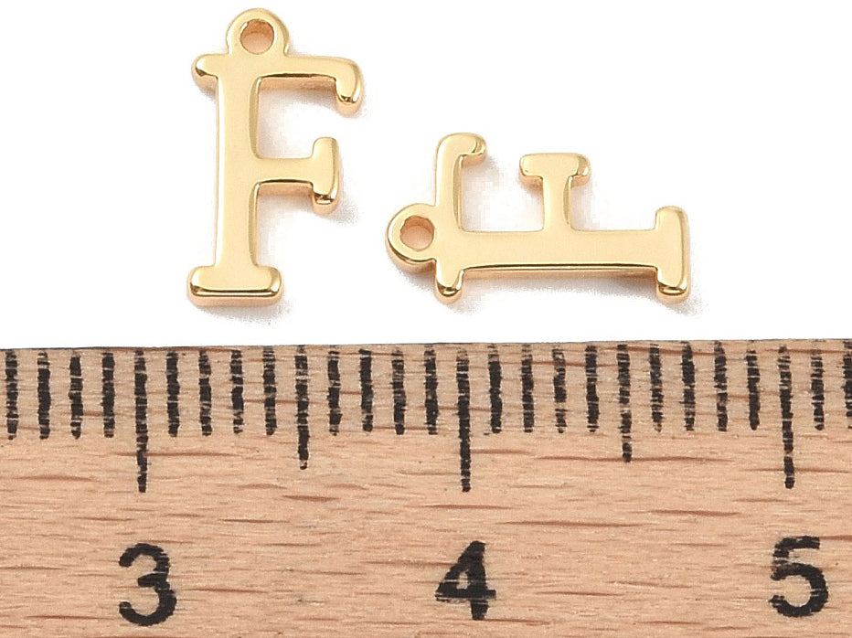 achat Breloque lettre F en laiton plaqué or 18 K