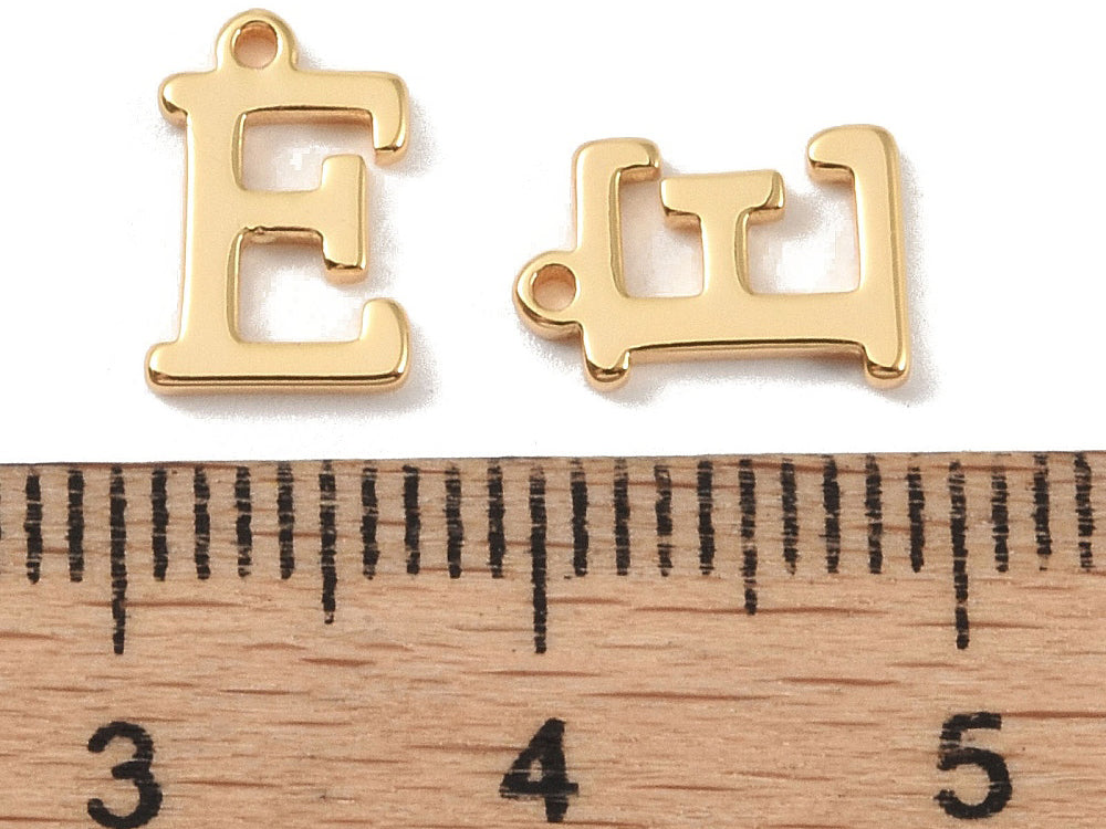 achat Breloque lettre E en laiton plaqué or 18 K