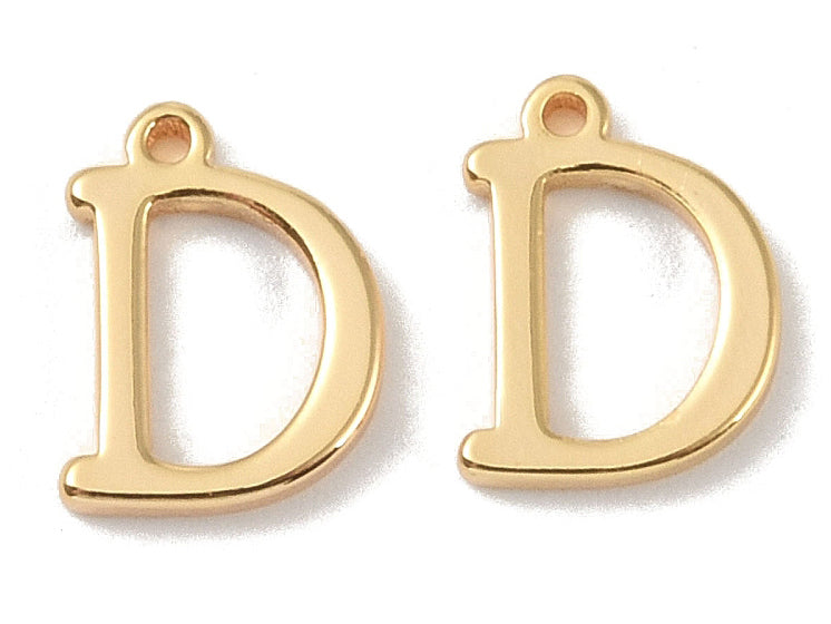 achat Breloque lettre D en laiton plaqué or 18 K