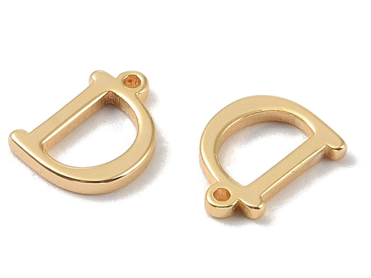 achat Breloque lettre D en laiton plaqué or 18 K