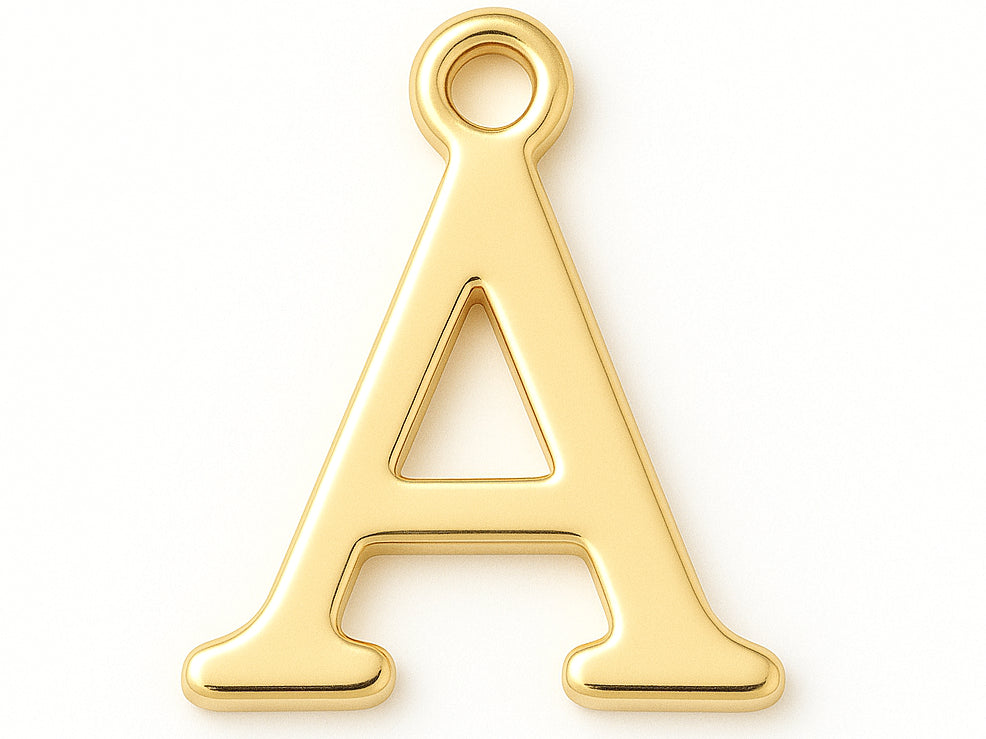 Achat Breloque lettre A en laiton plaqué or 18 K