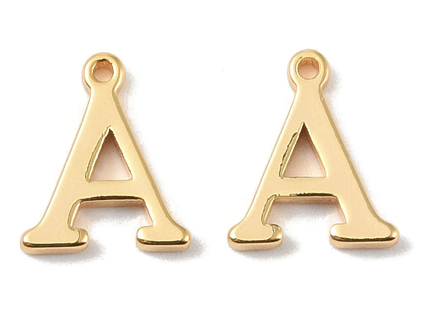 achat Breloque lettre A en laiton plaqué or 18 K