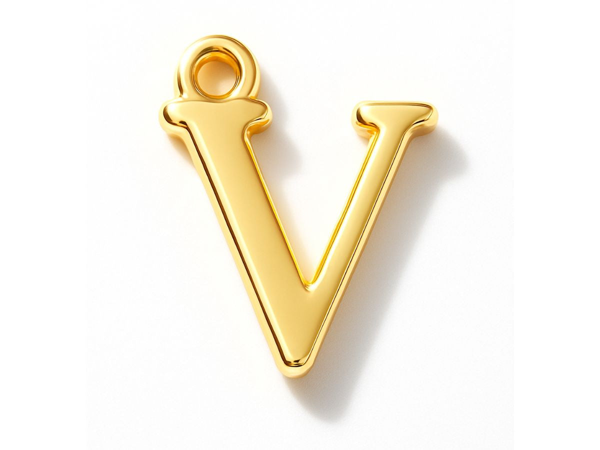 Achat Breloque lettre V en laiton plaqué or 18 K