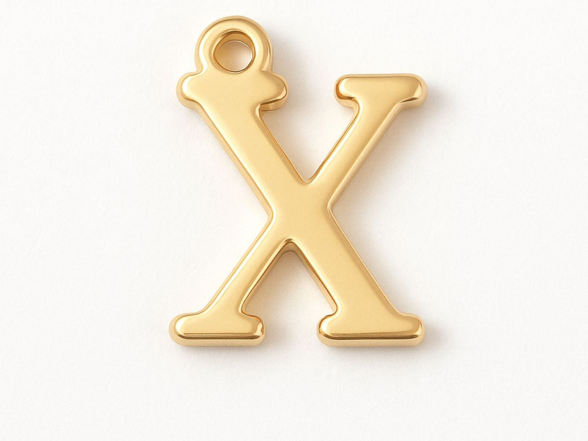 Achat Breloque lettre X en laiton plaqué or 18 K
