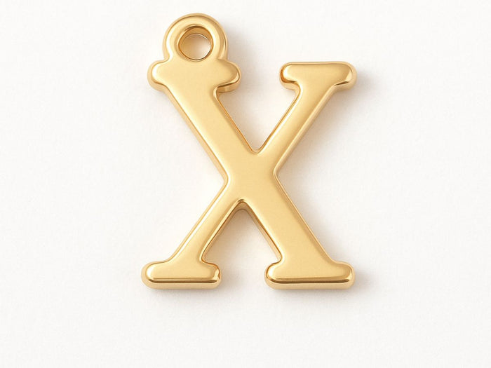 Achat Breloque lettre X en laiton plaqué or 18 K