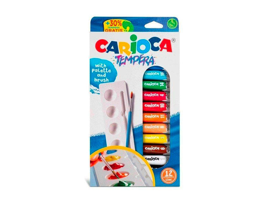 Achat 12 Tubes de peintures Tempera 10 ml - Carioca