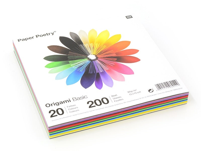 Achat 200 feuilles de papier Origami - 20 couleurs