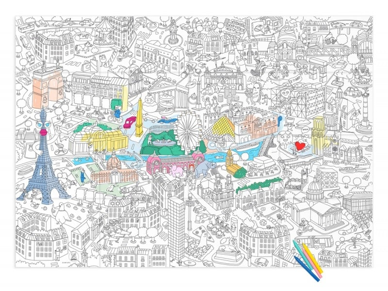 Achat Poster géant en papier à colorier - PARIS - OMY